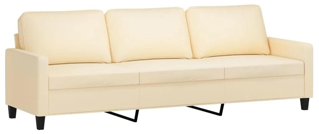 Canapea cu 3 locuri, crem, 210 cm, material textil