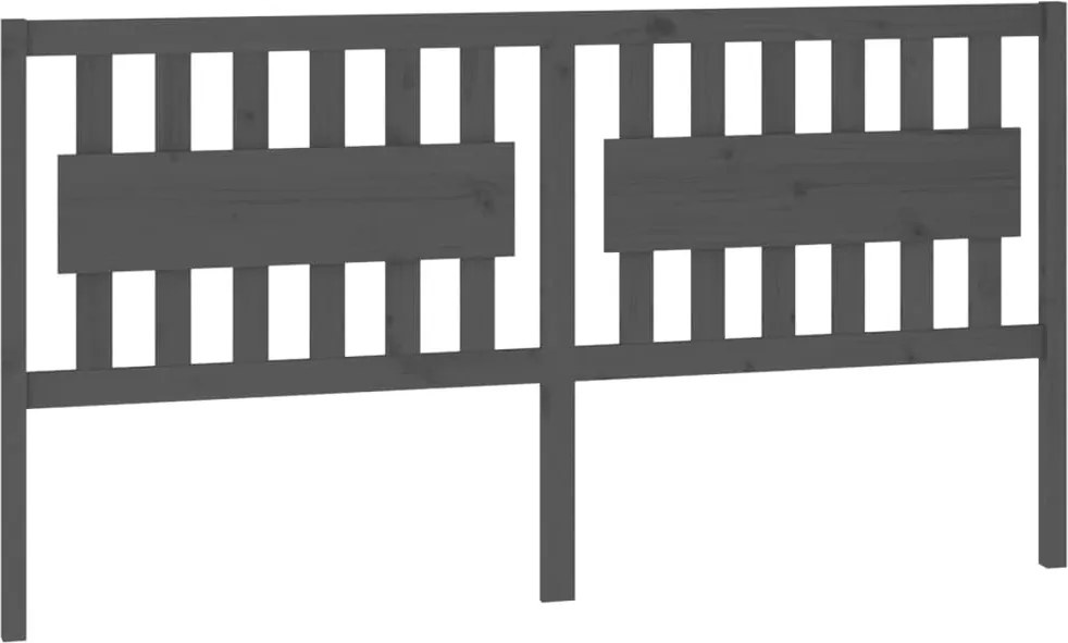 vidaXL Tăblie de pat, gri, 185,5x4x100 cm, lemn masiv de pin