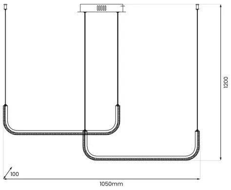 Lustră LED pe cablu HORIZONT 2xLED/11W/230V negru