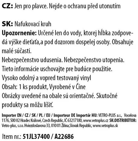 Vetro-Plus Inflatable Ring Strawberry, 101 x 76 cm