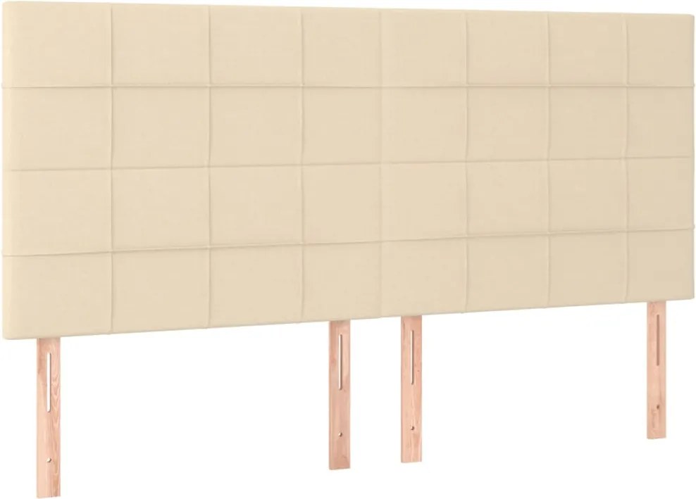 vidaXL Tăblie de pat crem 200x5x118/128 cm, material textil
