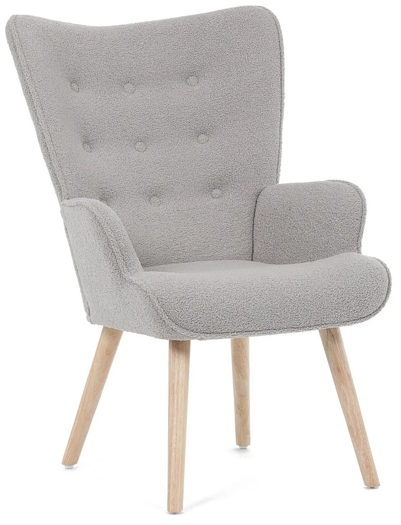 Fotoliu cu spătar înalt Bouclé GREY2, gri