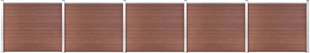 vidaXL Set panouri gard, 872x146 cm, maro, WPC