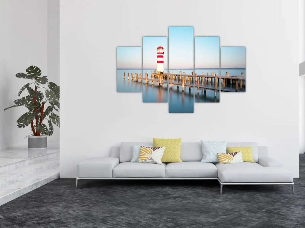 Tablou cu far la răsărit de soare (150x105 cm)