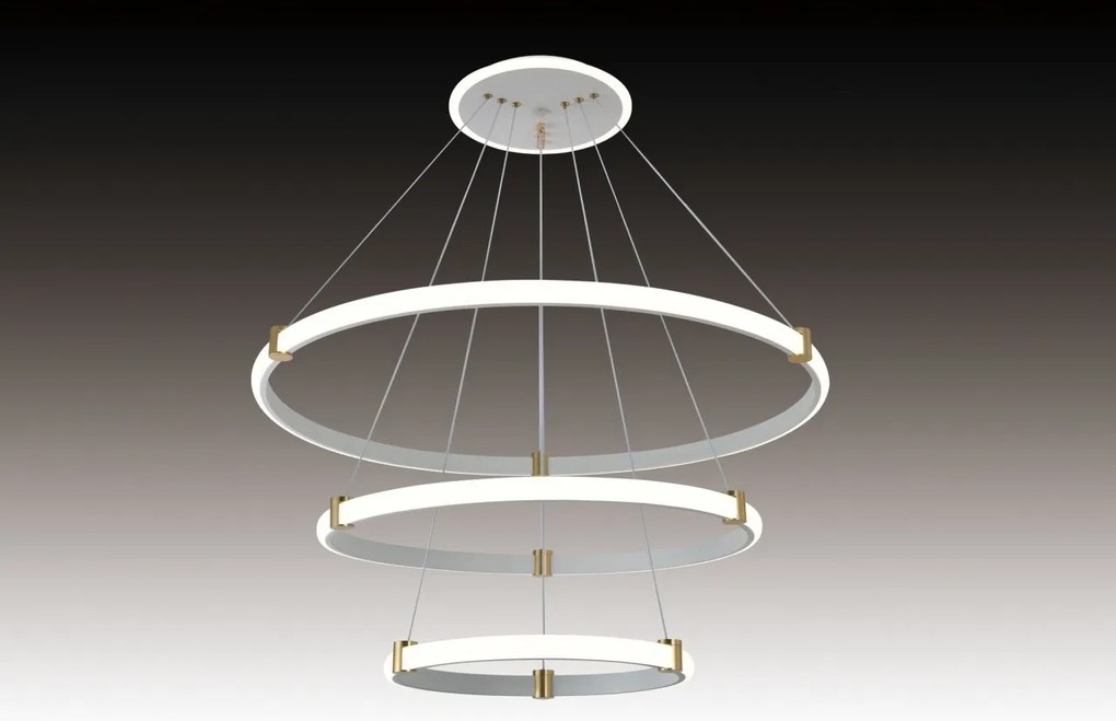 Lustra LED 3736-4+6+8 WH – 115W, Design Modern, cu Telecomandă și Lumină Reglabilă