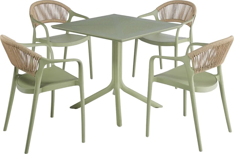 Scaun stivuibil, verde/bej LEXTON