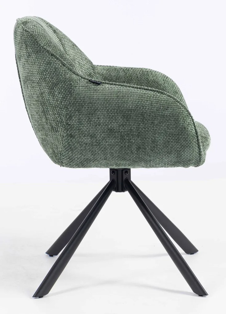 HR2055 BAZĂ STEA Scaun Verde Salvie Grid Premium cu Bază Neagră