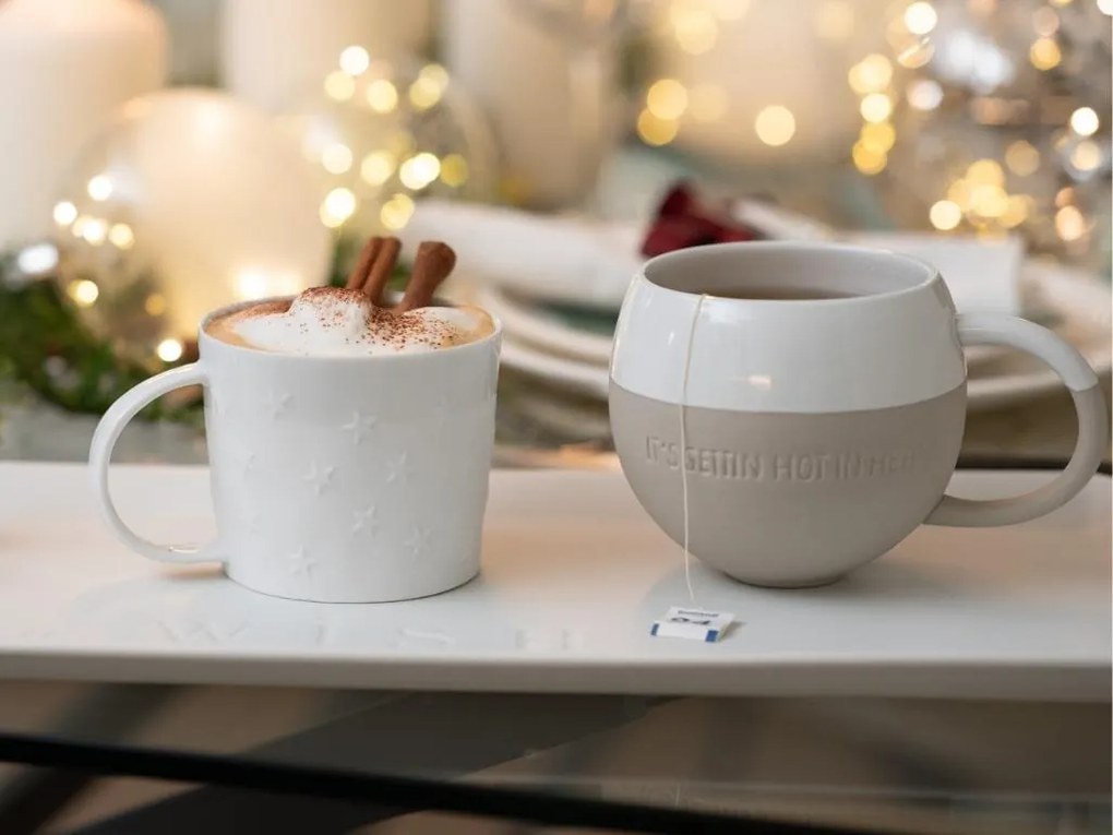 Cana din ceramica bej "Heiss begehrt"