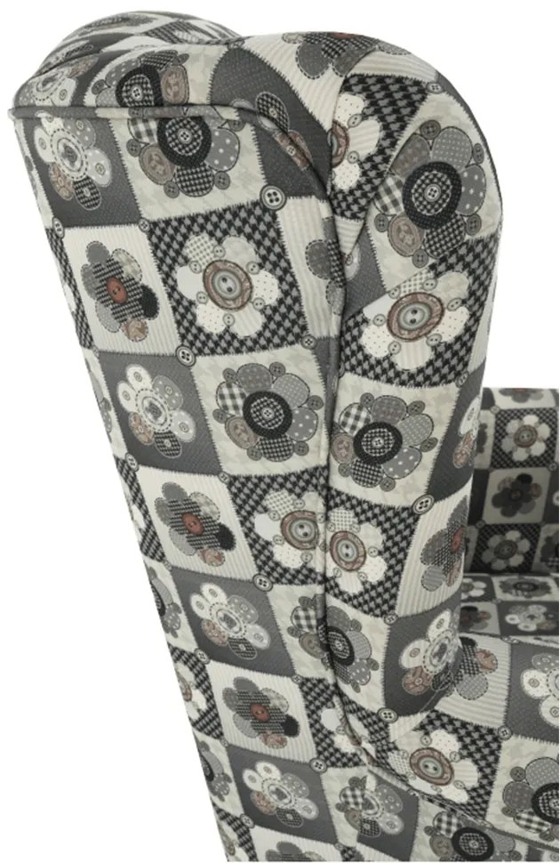 Fotoliu cu urechi cu taburete Aevo (patchwork N1). 788159