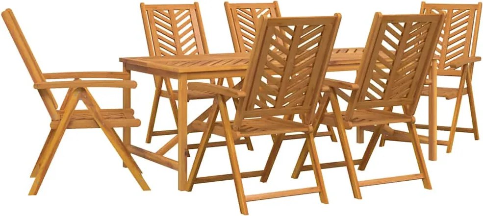 vidaXL Set de masă pentru grădină 7 pcs Maro Lemn Solid de Acacia