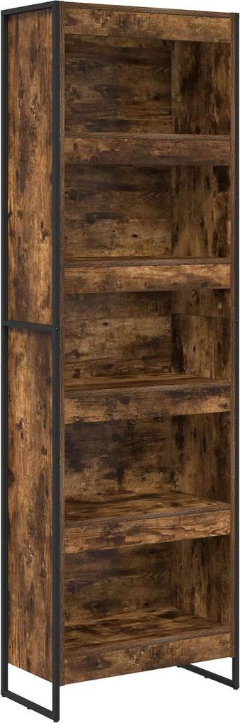 vidaXL Dulap pentru cărți 2 pcs Stejar fumuriu 80 x 30 x 155 cm