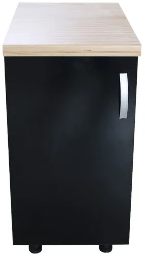 Corp inferior cu 1 Usa Zebra, Wenge / Negru si blat Artar 40 x 85 x 60