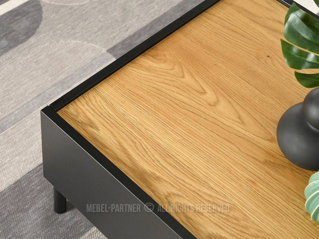 Măsuță de cafea Bertina M (stejar + negru). 1111577