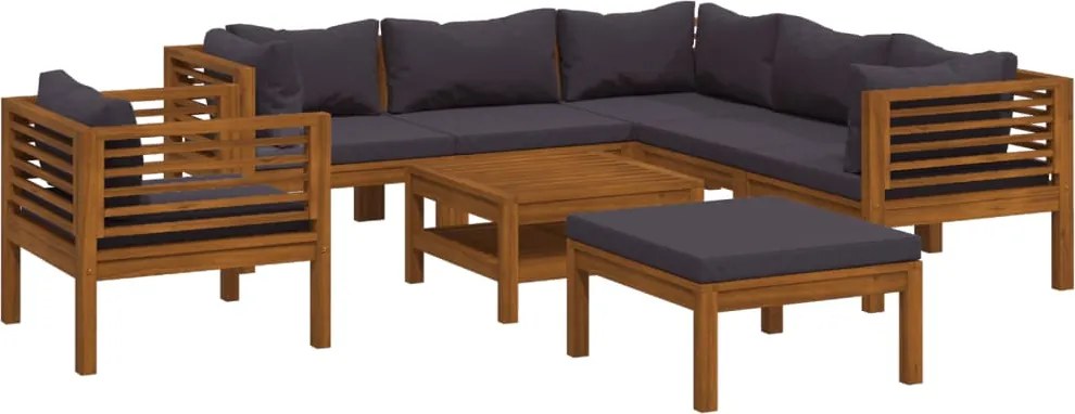 vidaXL Set mobilier grădină cu perne, 8 piese, lemn masiv acacia