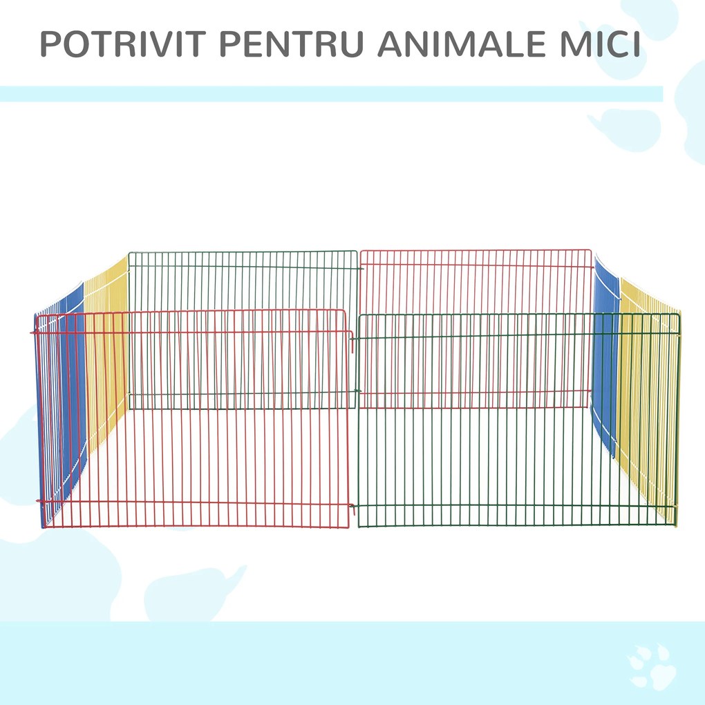 PawHut tarc modular pentru animale mici, 8 piese, 69x69x23cm | AOSOM RO