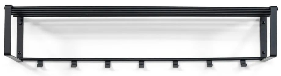 Cuier de perete negru cu raft din metal 100 cm Rex – Spinder Design