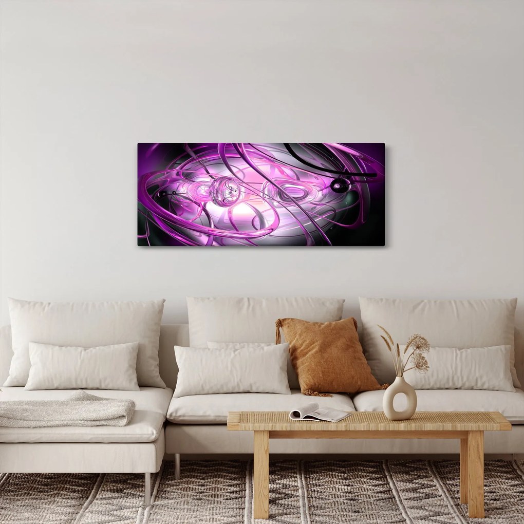 Tabloul cu abstracție frumoasă în violet (120x50 cm)