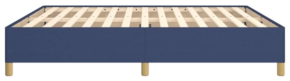 Cadru de pat box spring, albastru, 160x200 cm, textil Albastru, 35 cm, 160 x 200 cm