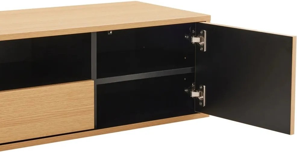 Comoda TV suspendata LOFT 150cm natur/ negru