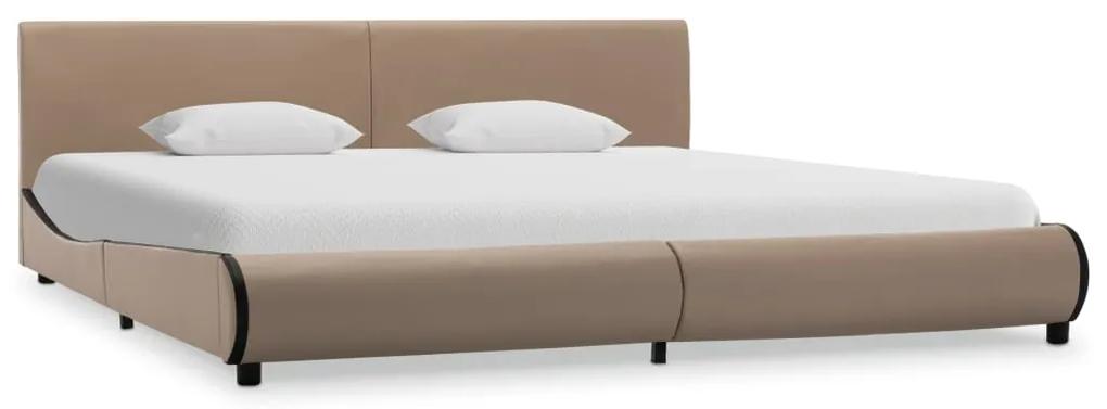 285013 vidaXL Cadru de pat, cappuccino, 180 x 200 cm, piele ecologică