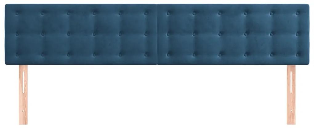Tablii de pat, 2 buc, albastru inchis, 80x5x78 88 cm, catifea 2, Albastru inchis, 160 x 5 x 78 88 cm