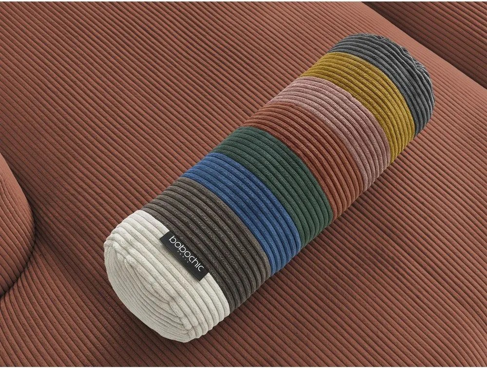 Colțar portocaliu cu tapițerie din catifea reiată Belair – Bobochic Paris