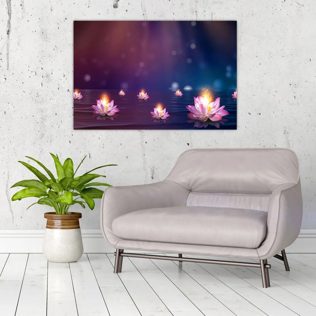 Tablou - Nuferi magici (90x60 cm)