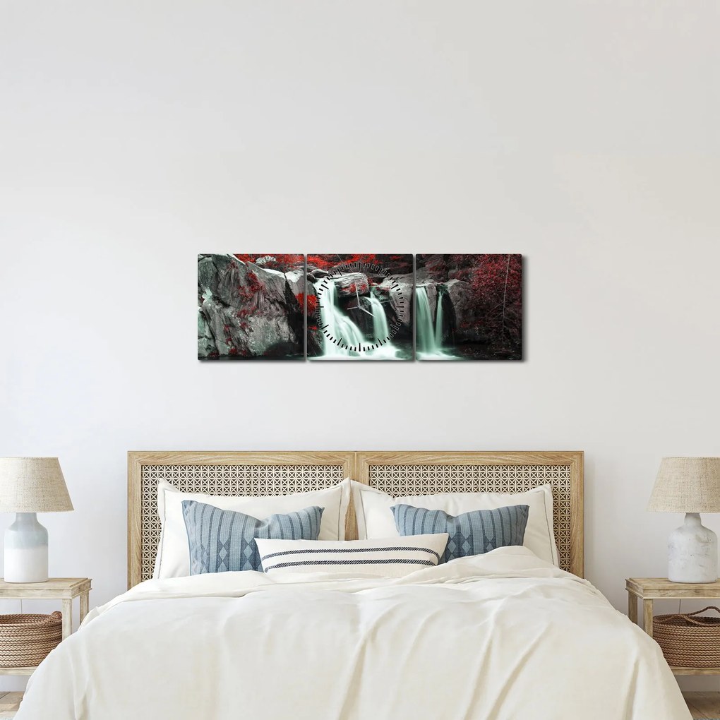 Tablou - Cascade (cu ceas) (90x30 cm)