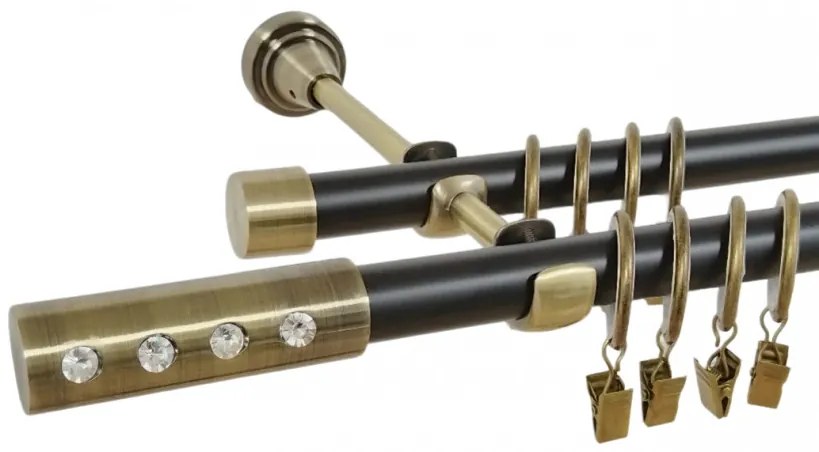 Galerie dubla duo ALLURE 19/19 mm negru aur antic (Alege marime: 120 cm)