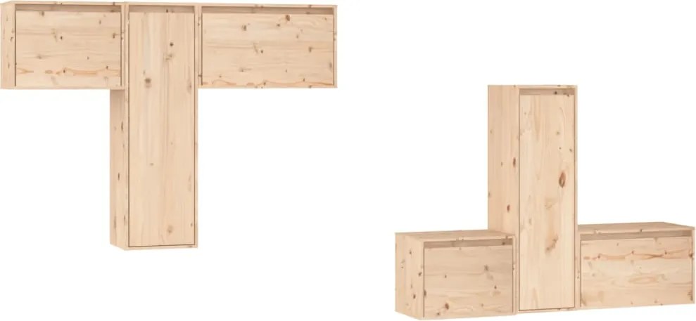 vidaXL Comode TV, 6 buc., lemn masiv de pin