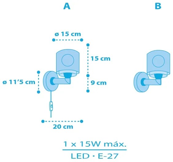 Dalber 60659 - Aplică de perete pentru copii PIRATE ISLAND, 1xE27/15W/230V