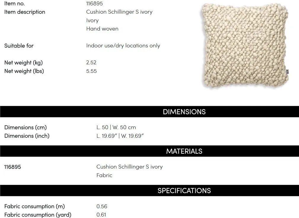 Perna design LUX Schillinger S, Ivory