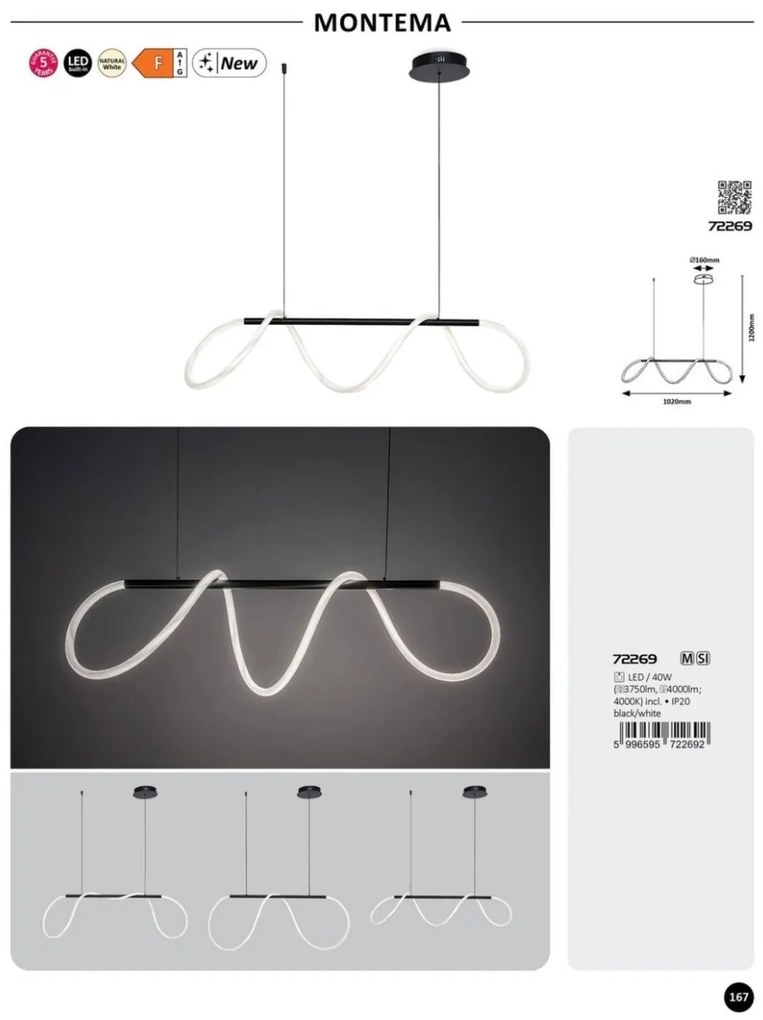 Lustra LED suspendata design modern Montema