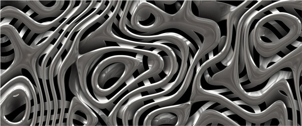 Tablou - Abstractizare metalică (120x50 cm)