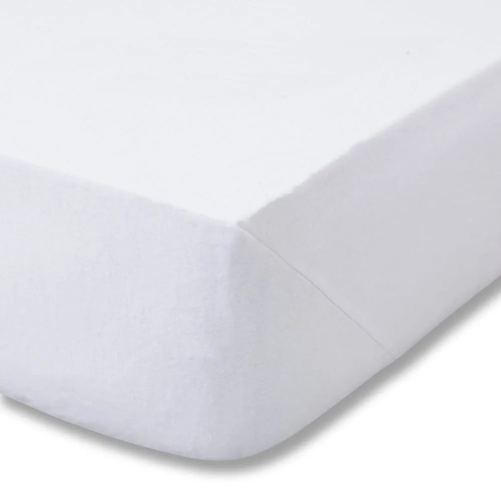 Cearceaf alb din flanelă cu elastic 90x190 cm Brushed – Catherine Lansfield