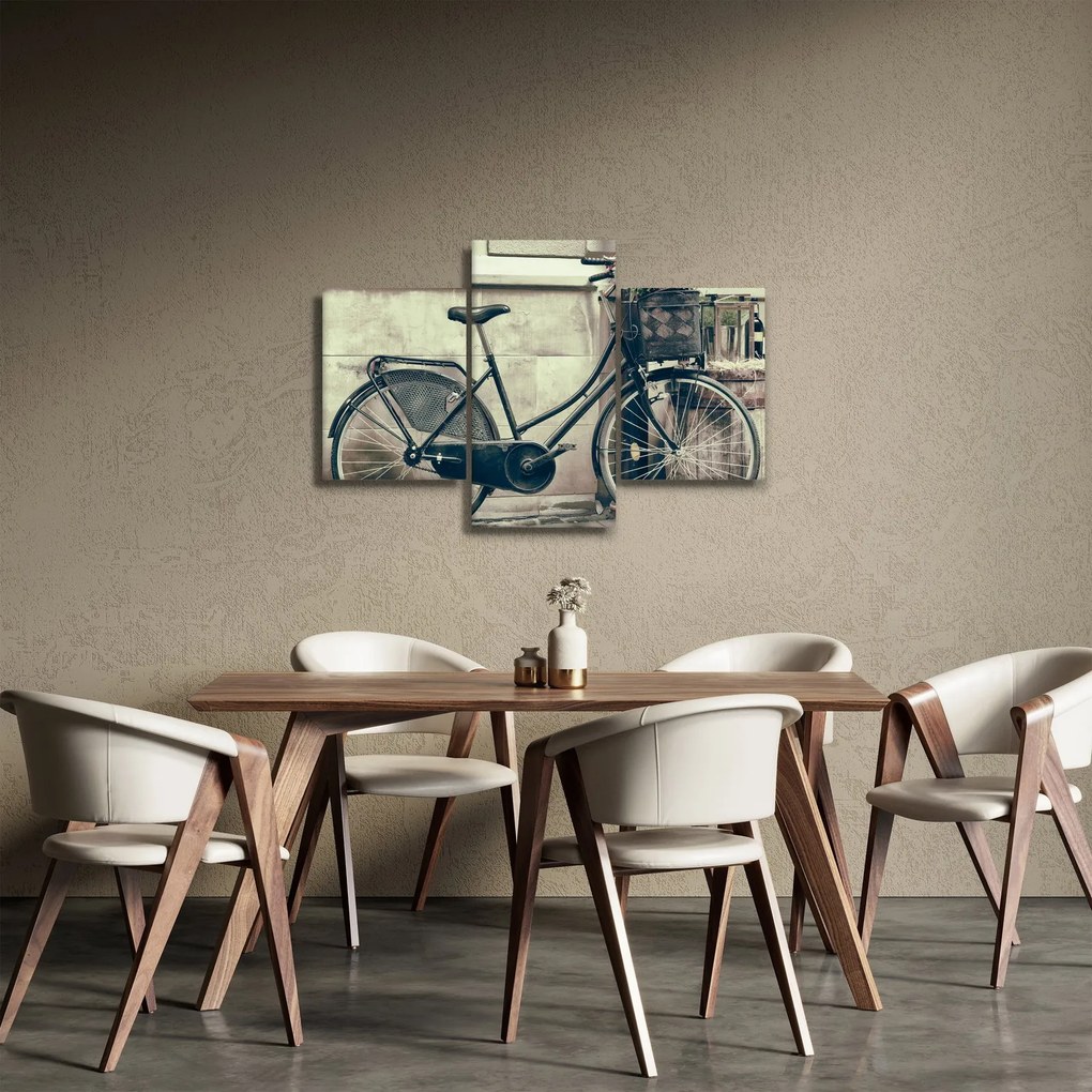 Tablou - Bicicleta de epocă cu flori (90x60 cm)