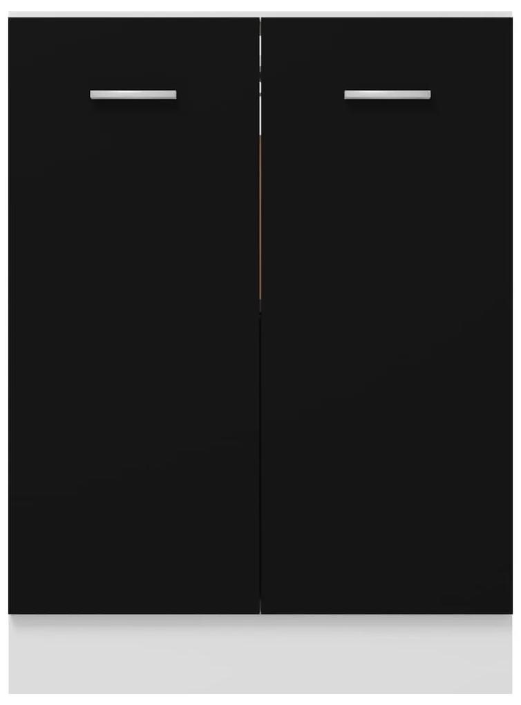 Dulap inferior, negru, 60 x 46 x 81,5 cm, PAL Negru, Dulap inferior, 1