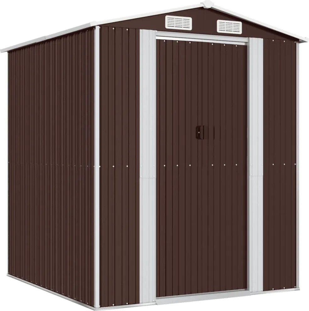 vidaXL Șopron de grădină, maro închis, 192x191x223 cm, oțel galvanizat
