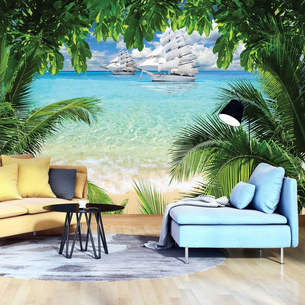 Fototapet - Corabie pe ocean (254x184 cm)