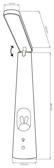 Lampă de masă LED tactilă reglabilă BUNNY LED/7W/230V 2700/4000/6500K albă