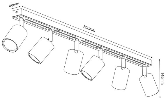 Spot TERRA 6xGU10/8W/230V alb