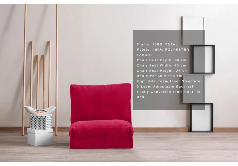 Fotoliu Extensibil Taida - PF 04, Fucsia