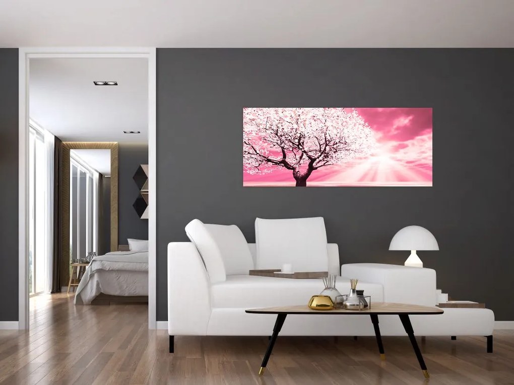 Tabloul cu pomul roz (120x50 cm)