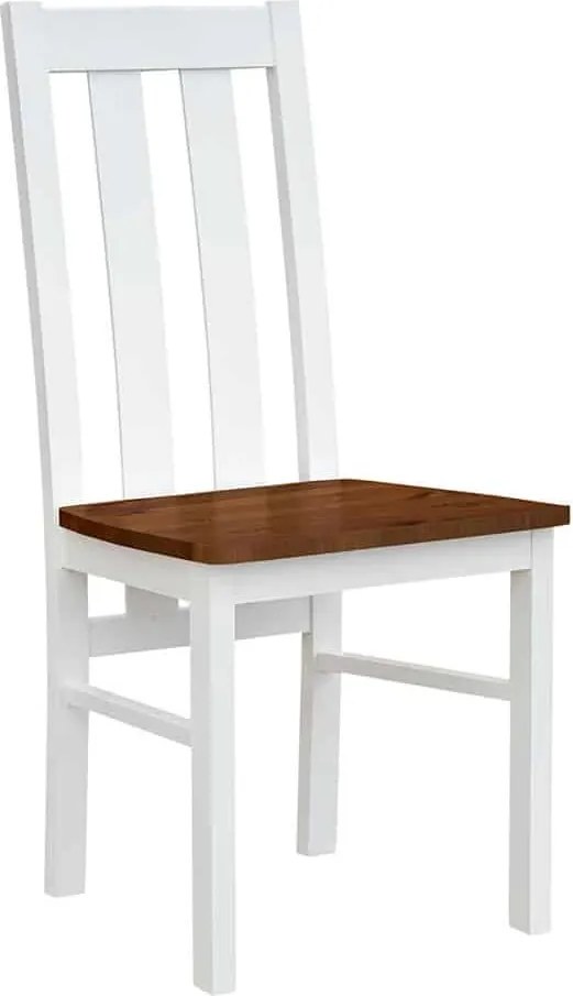 Scaun lemn masiv Linea cu Șezut Masiv Model L2 L 43 x A 44 x H 96 cm - Alb - Nuc