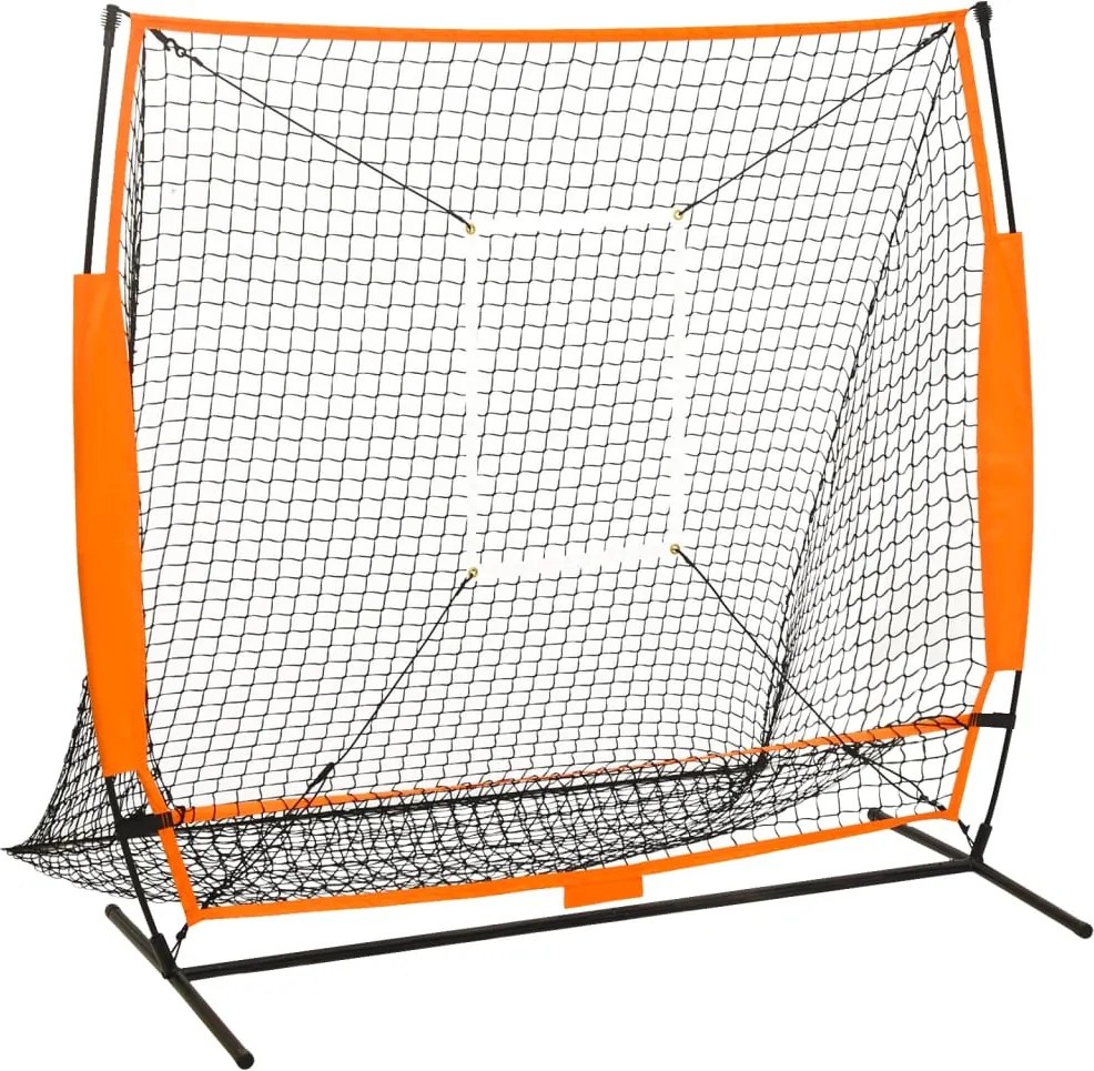vidaXL Plasă de antrenament sport baseball, negru, 174x76x158,5 cm