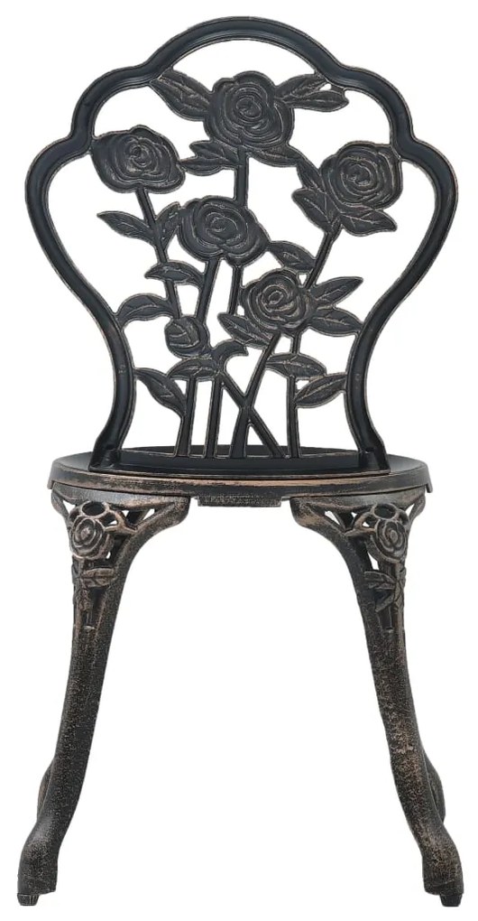 Set mobilier bistro, 3 piese, aluminiu turnat Bronz, 3