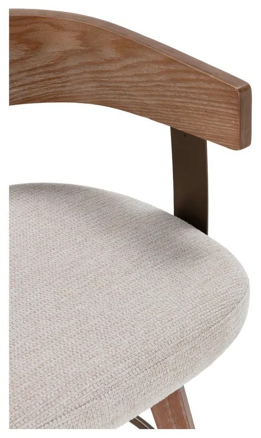 Scaune de bar crem/în culoare naturală cu cotiere 2 buc. tapițate Ilia – MOME