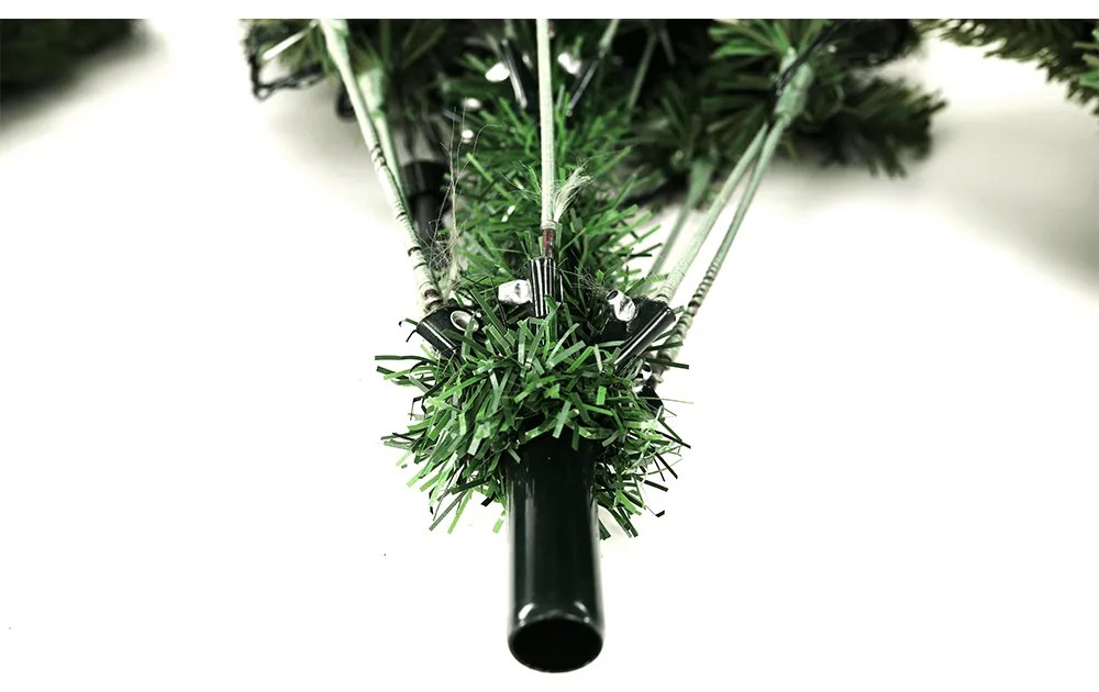 Brad de Crăciun de calitate 3D, cu lumini, verde, 180 cm, LED 300, CHRISTMAS TYP 6