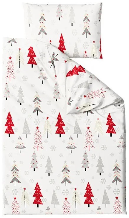 Lenjerie de pat din bumbac JINGLE alba Dimensiune lenjerie de pat: 70 x 90 cm | 140 x 200 cm