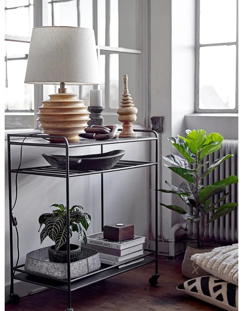 Veioză în culoare naturală închisă cu abajur textil (înălțime 54 cm) Svale – Bloomingville